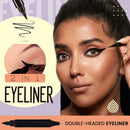 2 In 1 Eyeliner Print With 2 Double-sided Pens Liquid Eyeliner Waterproof E6H5