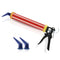 2pcs Caulking Gun Nozzle Glass Glue Sealant Silicone Caulking Tips (Blue) Newly