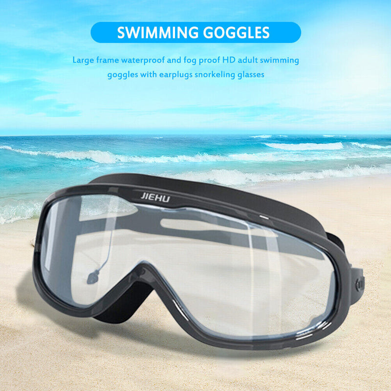 Swimming Glasses Waterproof Anti-fog Adults Swim Diving Goggles (Black) Newly