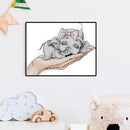 Partial Cross Stitch Art Paint 14CT Stamped Elephant Embroidery Wall Ornament