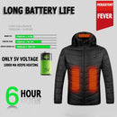 Smart Heated Jackets Winter Warm Thermal Outdoor Electric 9 Heated Hooded Coat