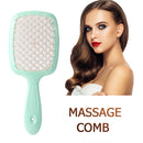 Wide Teeth Air Cushion Comb Scalp Massage Salon Hair Brush (Green white)