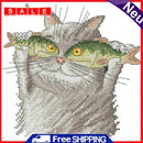 Cotton Thread Fish in Eyes Partial Cross Stitch Stamped Embroidery Handicraft