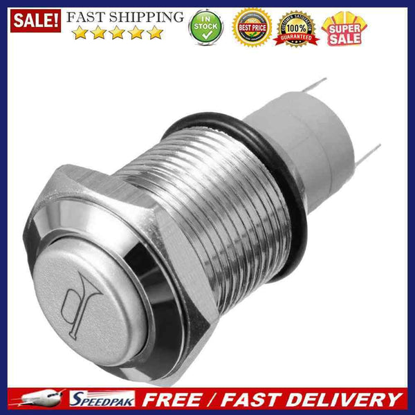 Car RV Boat Bell Horn 12V Auto Reset Blue LED Push Button Momentary Switch