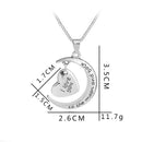 Chain Women Fashion Moon&Heart Pendant Necklace Friendship Jewelry "I Love You"