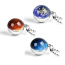 Astronomy Solar System Double Side Glass Ball Galaxy Necklace Planet Pendant