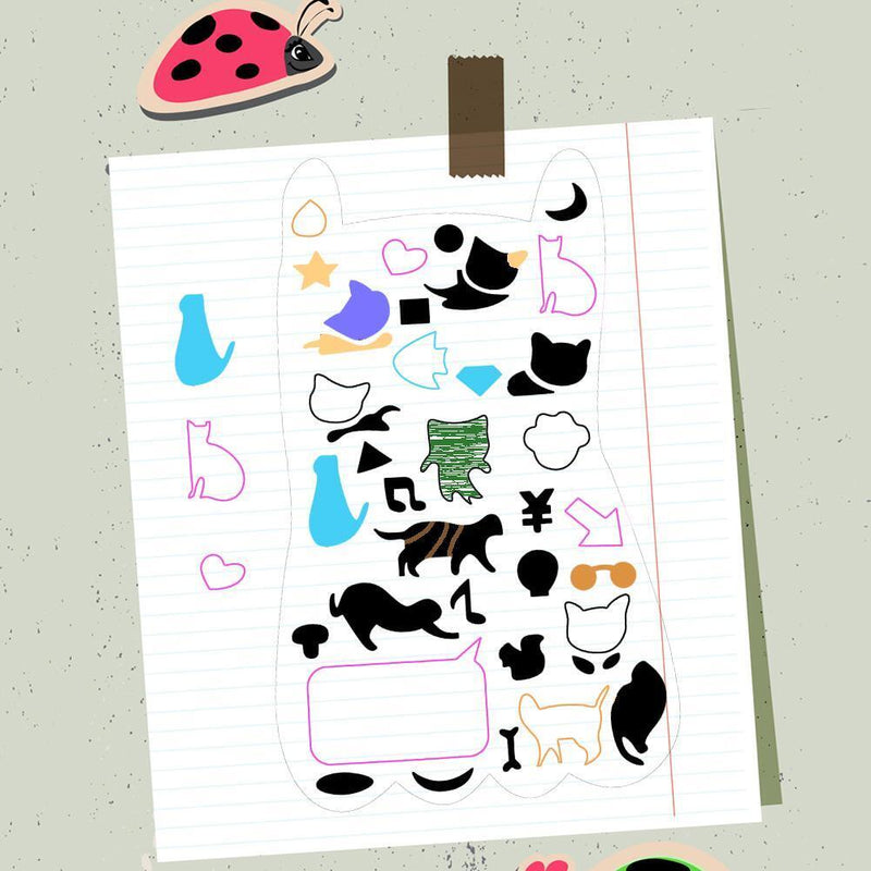 Decorative Painting Template Cat Paper Cards Durable Scrapbook Album