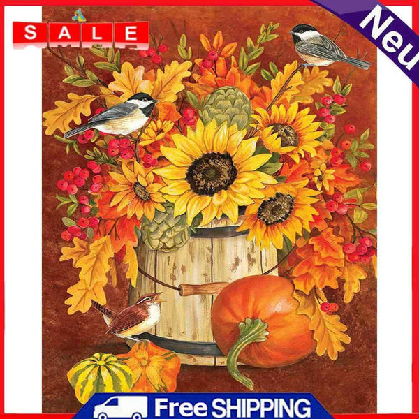 Frameless Oil Paint By Numbers DIY Barrel Bird Picture Craft Kit for Bedroom