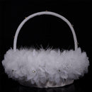 Flower Girl Baskets The Fabric Lace Decoration Cute Flower Handle Basket Q9J4