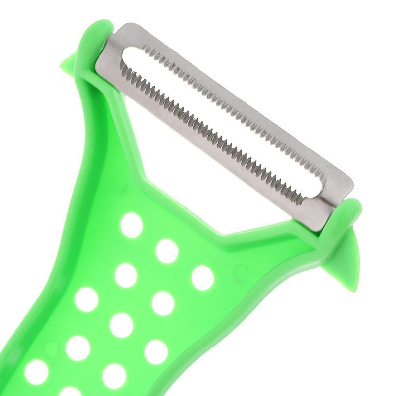 Plastic Double Head Fruit Vegetables Peeler Potato Carrot Grater (Green)