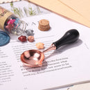 Sealing Stamp Wax Spoon Wood Handle Seal Bead Furnace Stove Pot (Black) Newly