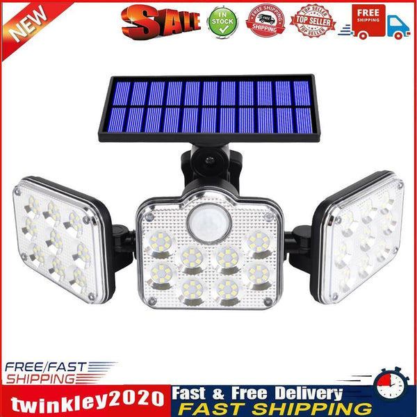 145LEDs 3 Head Light PIR Sensor Solar Outdoor Waterproof Lamp (JD-2858) Newly