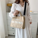 Canvas Women Shoulder Bag Large Capacity Totes Letter Printed Crossbody Handbag