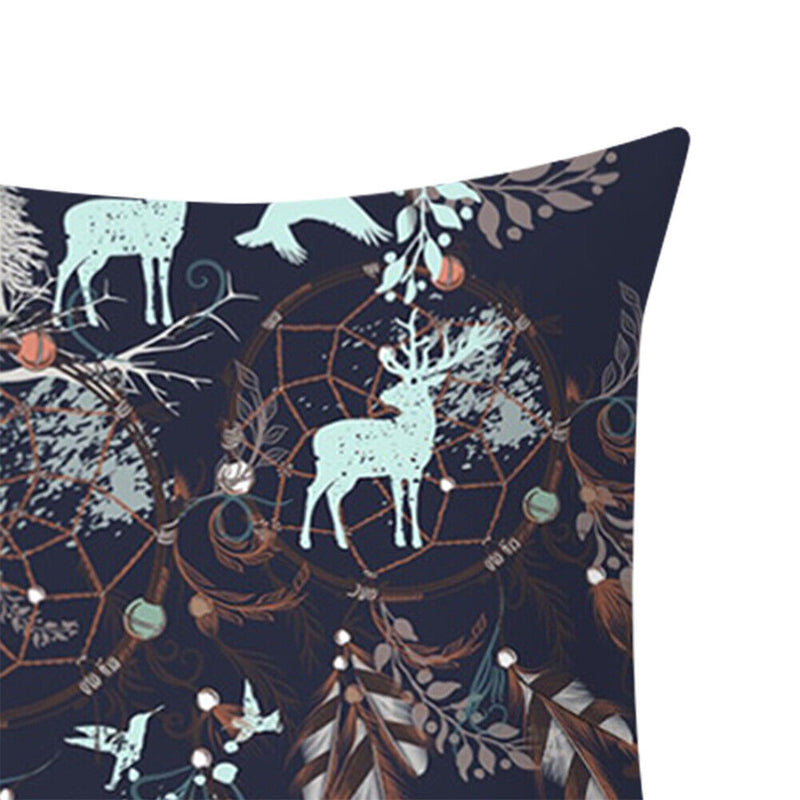 Cleanable Christmas Elk Printed Pillowcase Anti-Fade Car Seat Sofa Bedding