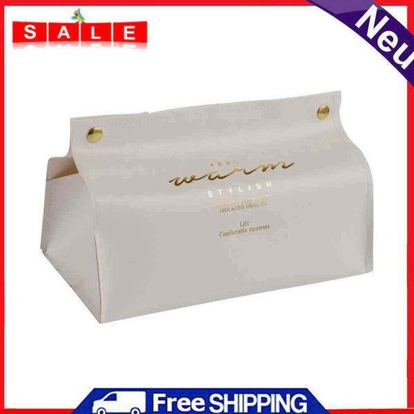 Simple Desktop Napkin Pumping Paper Holder Storage Container Leather Tissue Box
