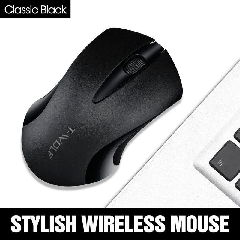 Q2 1200dpi USB Silent Mouse Computer PC 2.4G Wireless Mute Mice (Black)