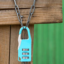 Mini 3 Digit Combination Padlock Zinc Alloy Travel Luggage Lock (Blue) Newly