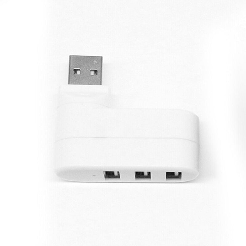 USB3.0 Hub Adapter Rotate High Speed U Disk Reader Splitter 3-Port (White)