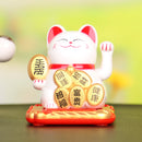 Chinese Lucky Cat Wealth Waving Shaking Hand Fortune Welcome Craft (White) UK