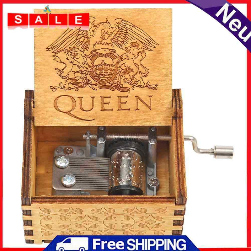 Creative Wooden Hand Crank Music Box for Souvenir Christmas Birthday Party Gifts