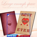 Wood Mothers Day Greeting Card, Mum Card with Envelope, Creative Unique Gift