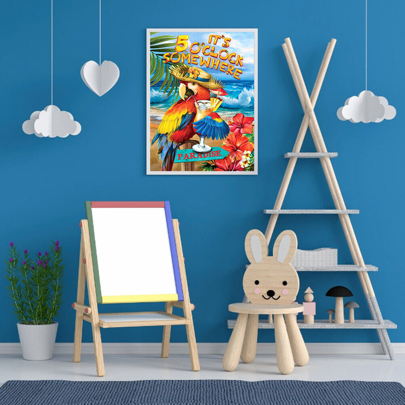 40x50cm Oil Paint By Numbers Vacation Parrot Frameless Picture Craft Home Decor