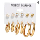 Women Women Gift Earrings Jewelry Drop Earrings Set Geometric Zircon Earring