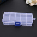 10 Compartments Transparent Plastic Jewelry Pills Organizer Storage(White)