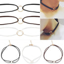 Jewelry Velvet Chain Minimalist Jewellery Round Ring Choker Leather Necklace