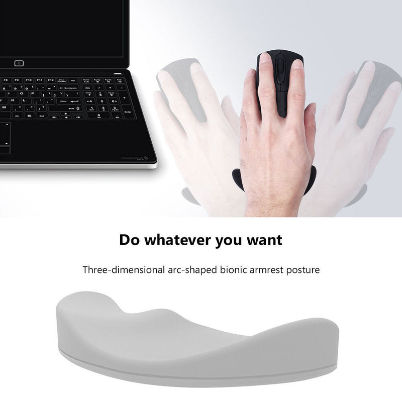 Mouse Pad Soft Silicone Wrist Rest Mouse Mat for Gaming Office PC (Grey) Newly