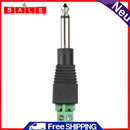 Metal 6.35mm 1/4"" TS Mono Male to 2Pin Screw Terminal Solderless Converter