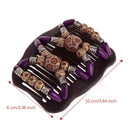 Stretchy Hair Accessories  Women Clip Wood Beads Double  Magic Hair Comb