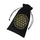 Constellation Star Moon Tarot Game Card Storage Bag (Black Flower of Life)