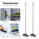 Long Handle Floor Scrub Brush 2 in 1 Window Wiper Floor Mop Clean (Yellow)