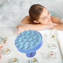 Silicone Scalp Head Body Massager Comb Round Hair Washing Brushes (Blue) Newly