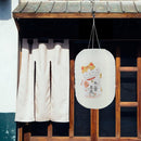 25cm Japanese Style Solar Lantern Printing Fabric Bar Pub Home Decor (A)