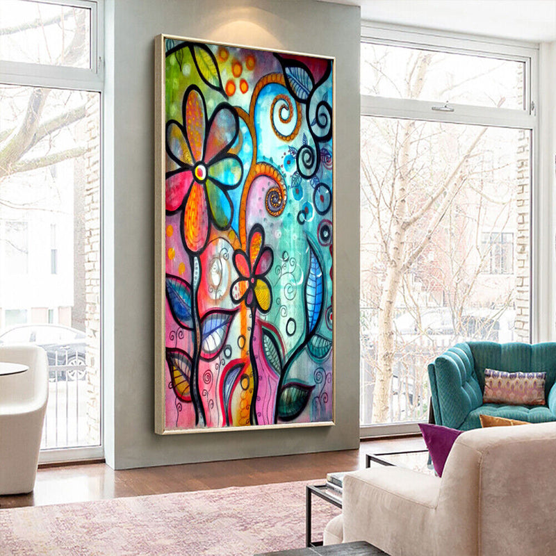 Home Decor DIY Drill Point Craft Abstract Flower Mosaic Round Diamond Painting