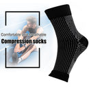Compression Foot Sleeve Sports Ankle Brace Socks for Women Men (Black S/M)