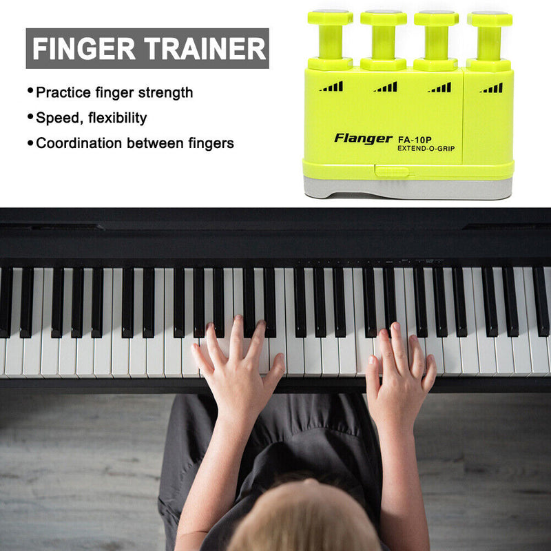 Flanger Piano Finger Trainer Exerciser Guitar Finger Strength Tool (Green) Newly