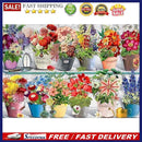 Potted Flower Oil Paint By Numbers Kits Coloring Drawing for Adults Children