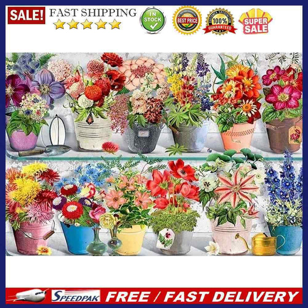 Potted Flower Oil Paint By Numbers Kits Coloring Drawing for Adults Children