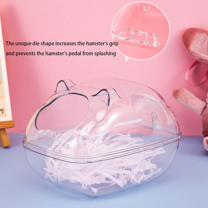Pet Hamster Bathtub Sand Bath House Small Animal Bath Transparent Container Box