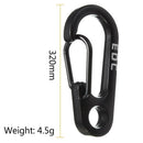 5pcs Carabiner EDC Mini Steel Key Buckle Snap Spring Clip Hook+Black hot.