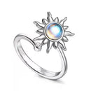 Anti Stress Rings Adjustable Opening Rotatable Jewelry Sun Flower (White) Newly
