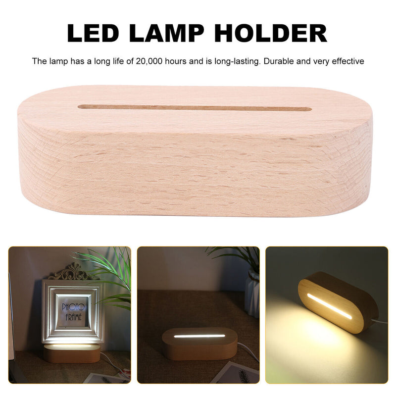 Oval Display Pedestal - LED Lights Display Base with USB (White Light) Newly