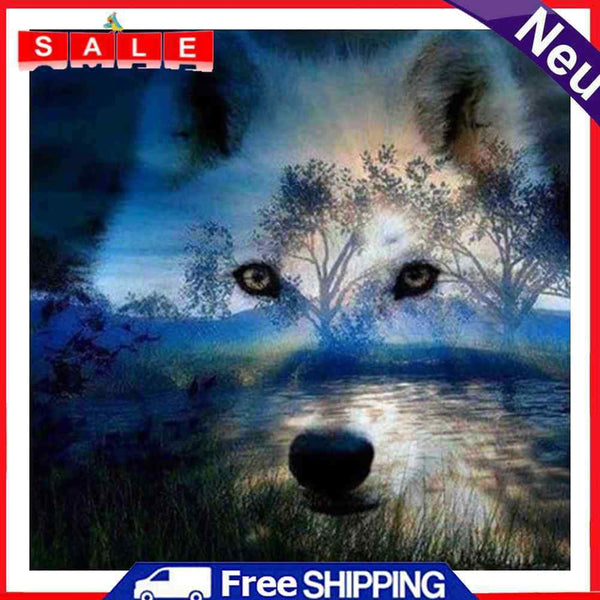 Full Cross Stitch Art Paint 11CT Counted Wolf Embroidery Wall Hanging Ornament