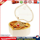 Romantic Love Heart Ballerina Music Box Jewelry Storage Case (White) Newly