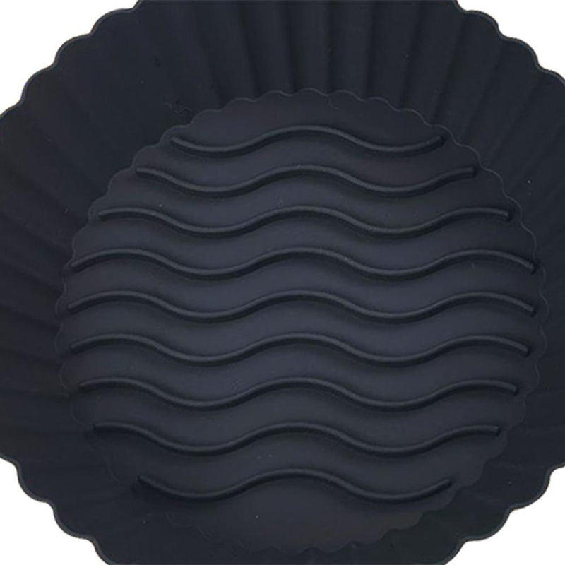 Silicone Air Fryer Liner Non-Stick Fryer Basket Steamers Oil Mat (Black)
