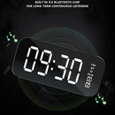 Bluetooth-Compatible Speaker Wireless Desk HiFi Music Alarm Clock (Black)