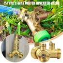 Brass Double Two Way Tap Garden Connector Adaptor Hose Splitter`